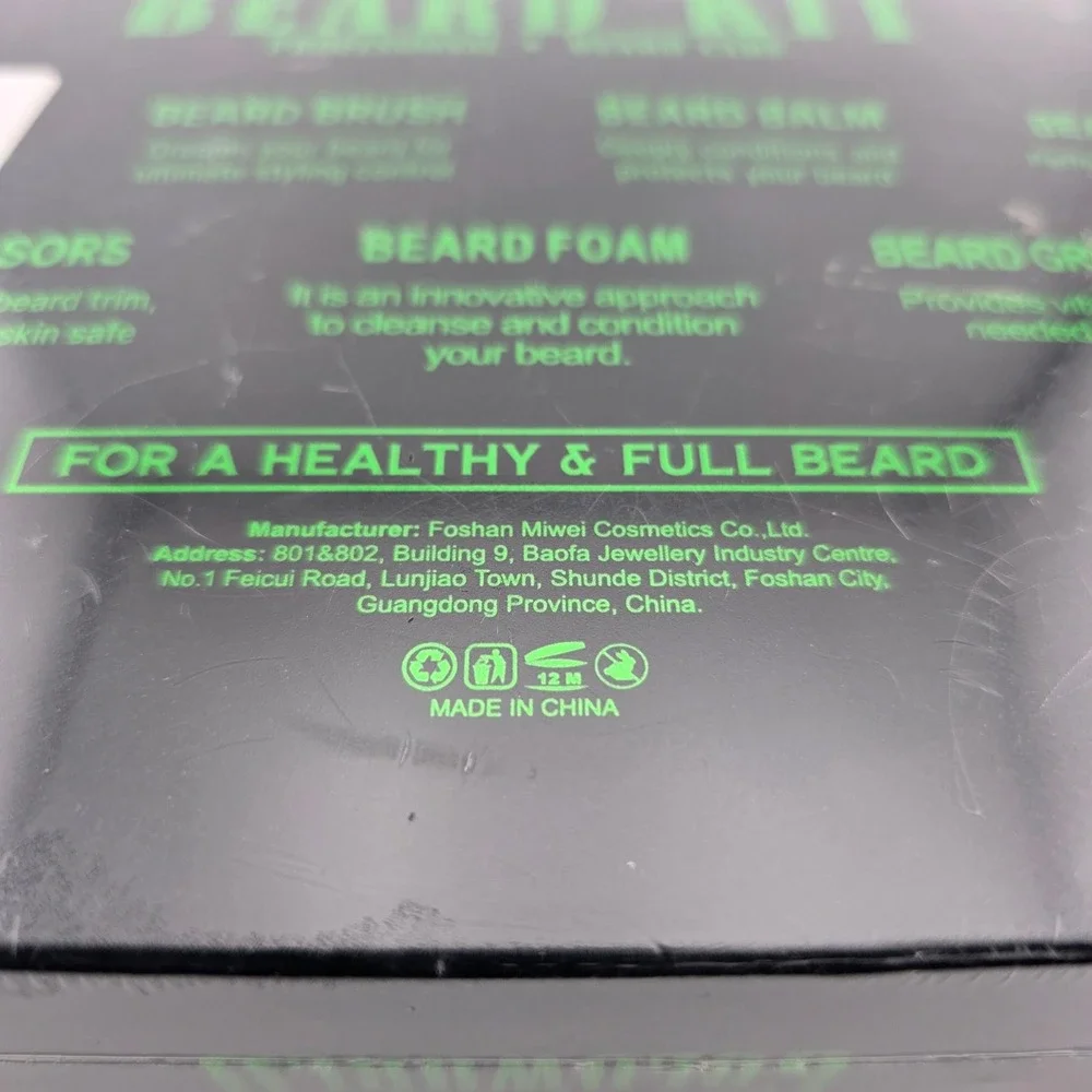 Gold World Beard Grooming Kit 7pc Set Oil Balm Brush Comb‎ Sealed